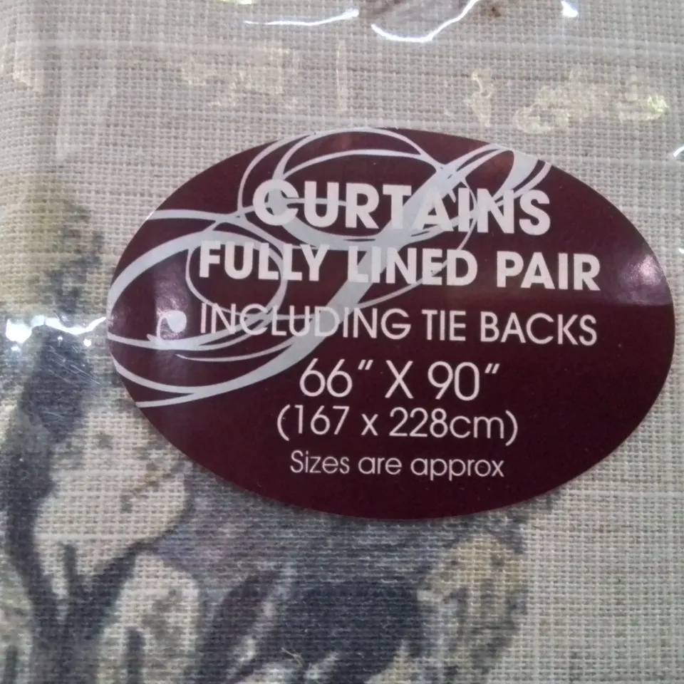 BRAND NEW SIGNATURE FULLY LINED CURTAINS 66" X 90" -GREY-
