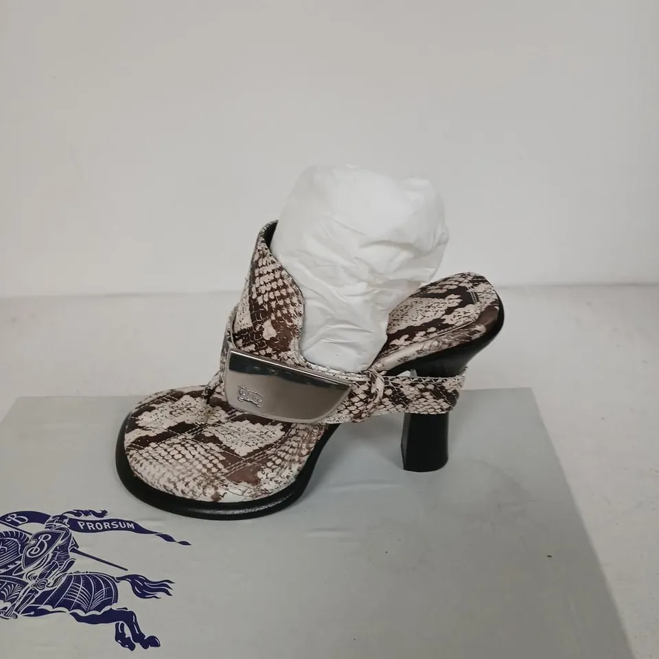 BURBERRY BAY SANDAL SNAKE PRINT – LEATHER, UK 3 (EU 36)