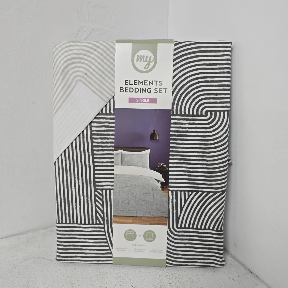 MYHOME ELEMENTS BEDDING SET BLACK - SINGLE