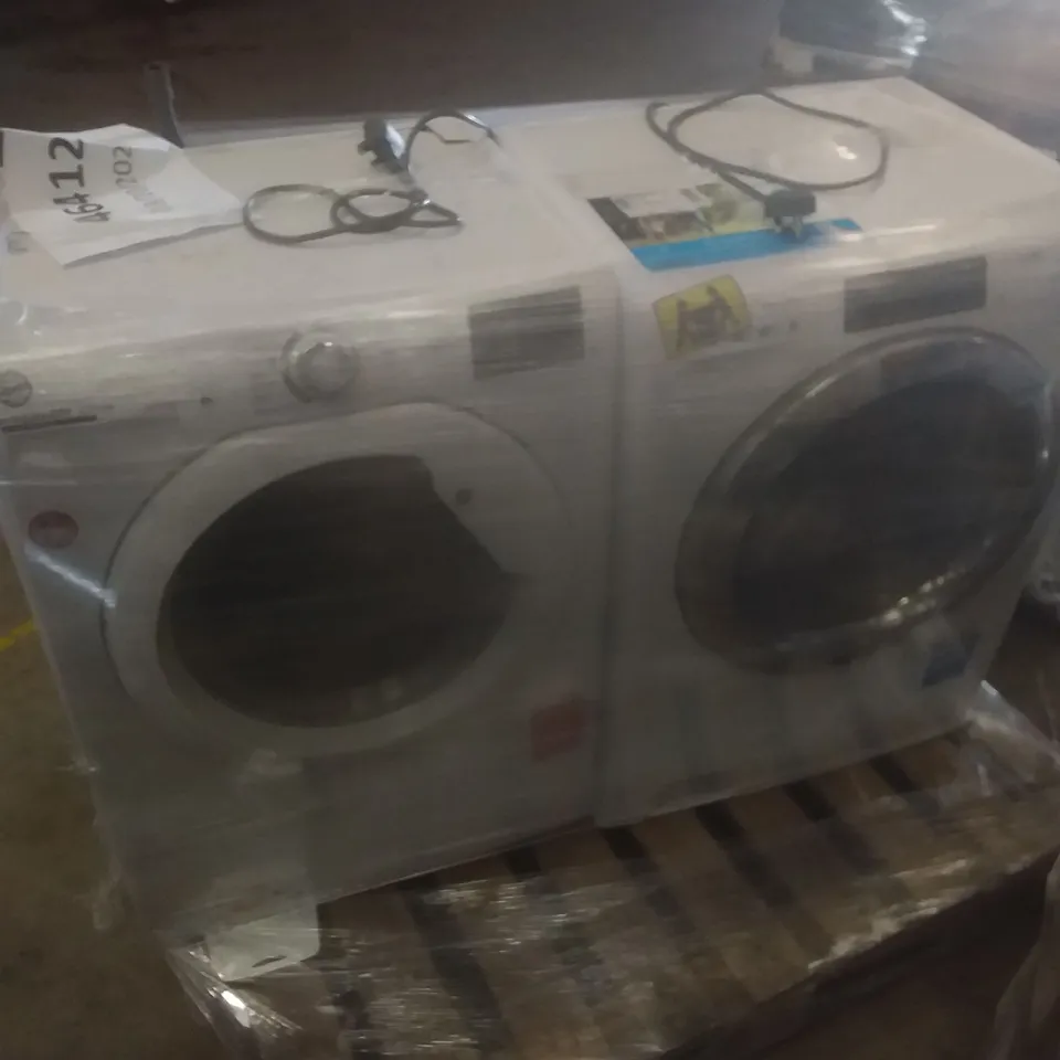 HOOVER H-WASH 300 FREESTANDING WASHER DRYER WHITE AND CANDY SMART PRO FREESTANDING WASHER DRYER WHITE