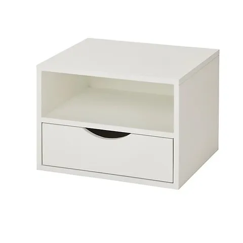 TWO BOXED MONDA WALL MOUNTED BEDSIDE TABLES