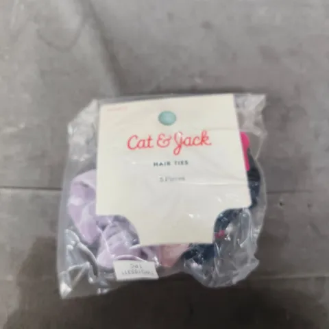 12 X PACKS OF CAT & JACK HAIR TIES IN VARIOUS COLOURS - 5 TIES PER PACK