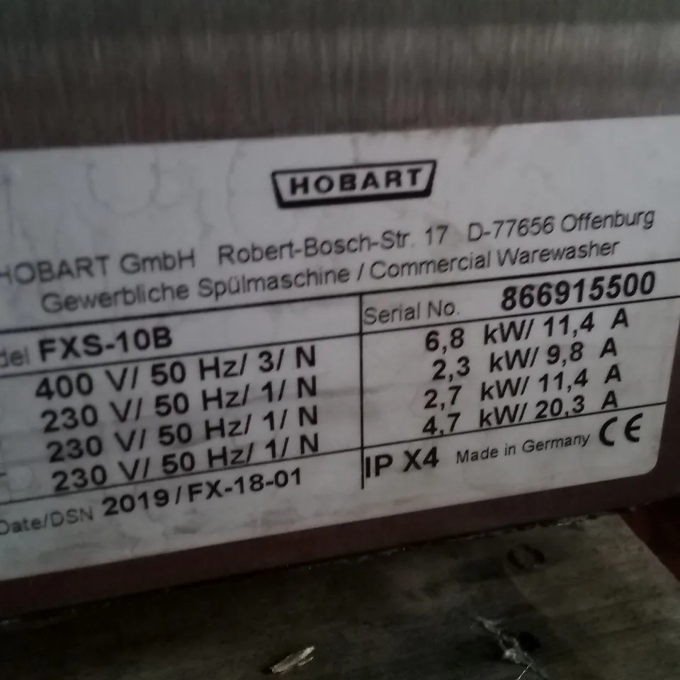 HOBART FXS-10B DISHWASHER 