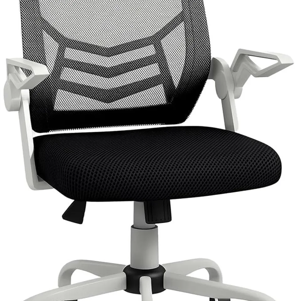 BOXED VINSETTO MESH BACK OFFICE CHAIR, WITH FLIP-UP ARMS - BLACK