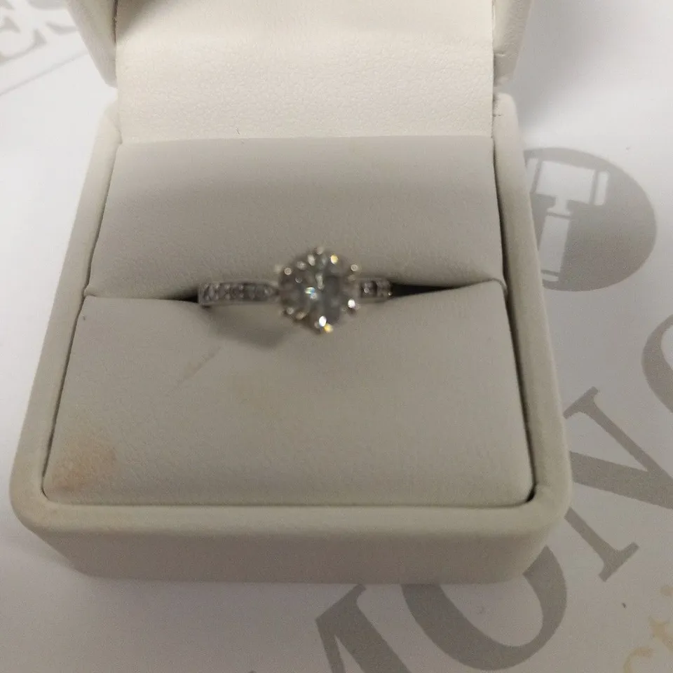 BOXED LADY LYNSEY MOISSANITE 9CT WHITE GOLD RING