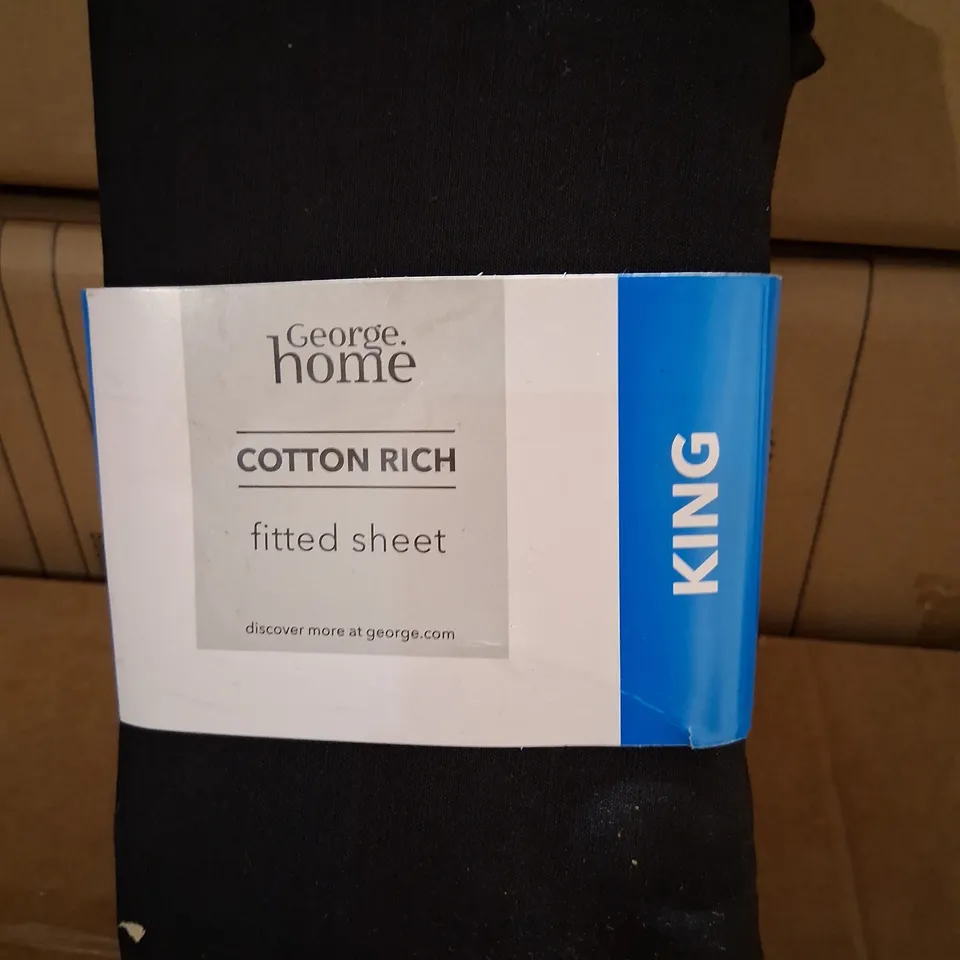 APPROXIMATELY 45 BRAND NEW COTTON RICH BLACK KING SIZE FITTED SHEETS