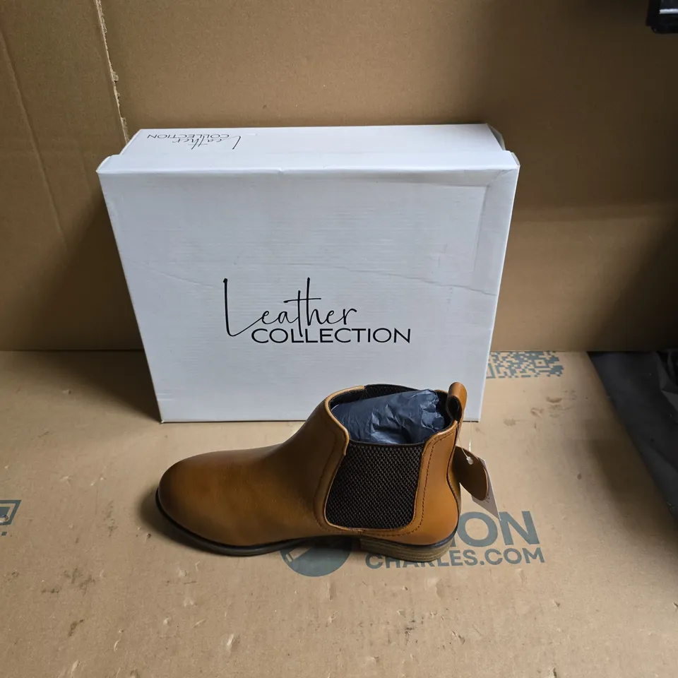 LEATHER COLLECTION TAN LEATHER CHELSEA  BOOT – UK SIZE 3