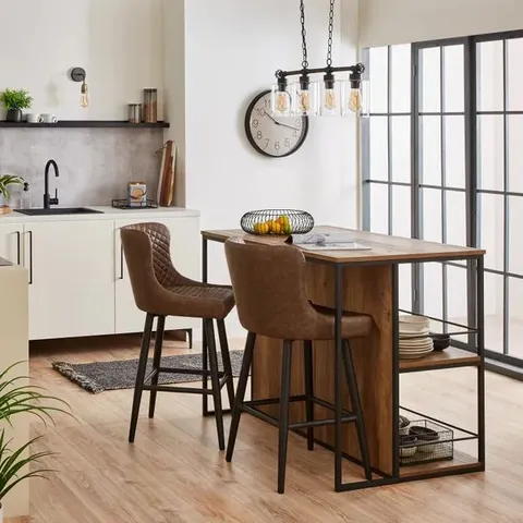 BOXED DUNELM FULTON 2 SEATER RECTANGULAR BAR TABLE