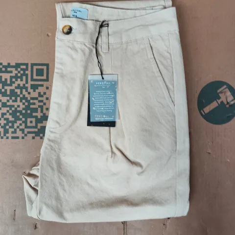 PERCIVAL SEB INVERTED PLEAT TROUSERS IN CREAM SIZE 32S