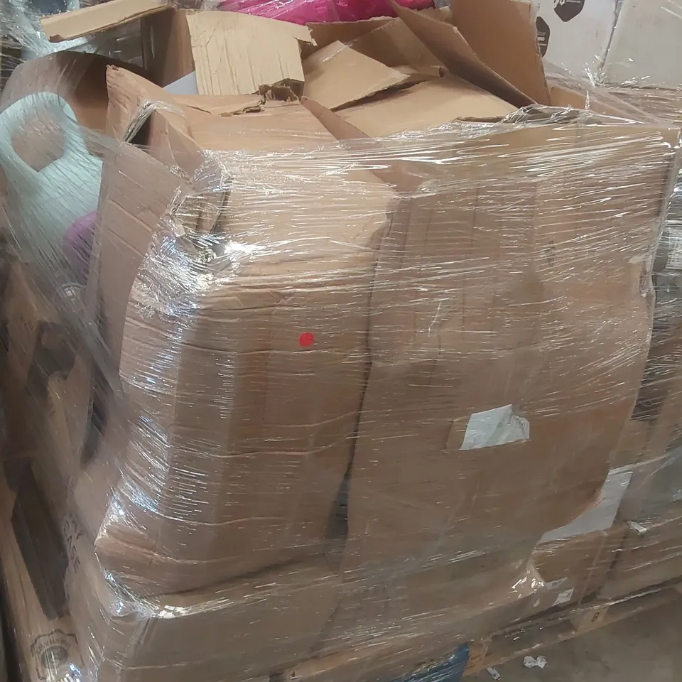 PALLET OF ASSORTED E-COMMERCE GOODS AND PRODUCTS TO INCLUDE: KETTLEBELL WEIGHTS, WORK LANTERNS, WRAPPING PAPER ECT