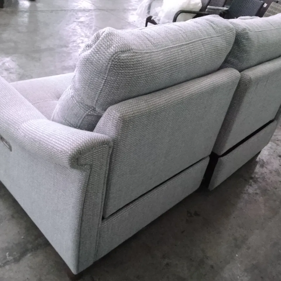 QUALITY DESIGNER G-PLAN RILEY LARGE ELECTRIC RECLINER DBL SOFA - SAHARA SLATE FABRIC 