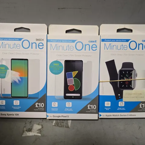 BOX OF APPROXIMATELY 50 ASSORTED MINUTE ONE MOBILE PHONE ACCESSORIES & WATCH ACCESSORIES INCLUDE - APPLE WATCH SERIES 5 40MM , GOOGLE PIXEL 5 , SONY XPERIA 10V ETC