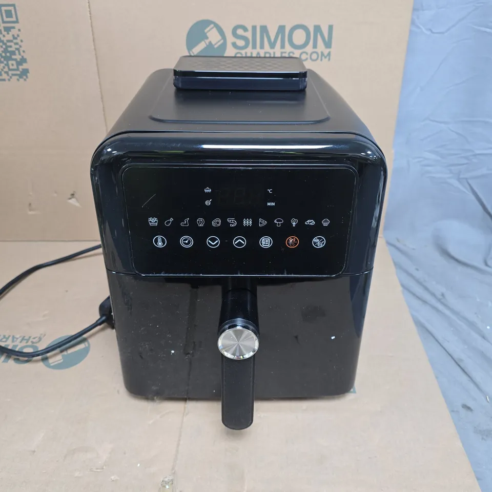 BLACK COUNTERTOP AIR FRYER / MULTI-COOKER WITH DIGITAL CONTROL PANEL 