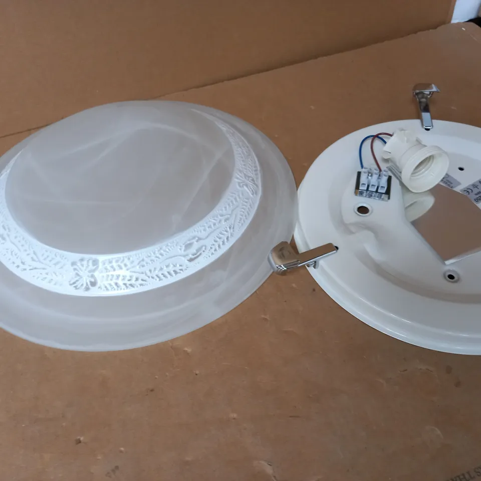 DAR DAMASK FLUSH MARBLED GLASS LIGHT SHADE