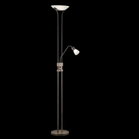 BOXED TRIO LIGHTS SANTO II FREESTANDING FLOOR LAMP ANTIQUE RUST BROWN