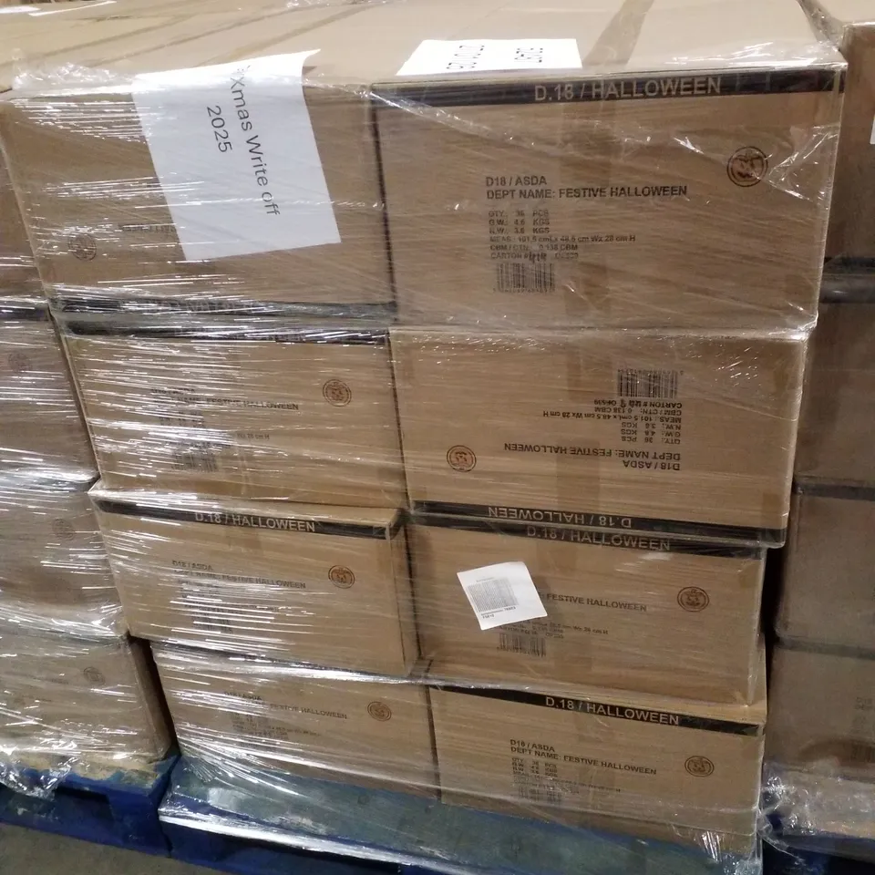 PALLET CONTAINING 8 BOXES OF BRAND NEW PLASTIC HALLOWEEN KIDS WEAPONS