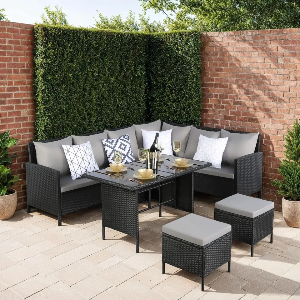 BOXED KISSNER RATTAN 7 PERSON SEATING GROUP (3 BOXES)