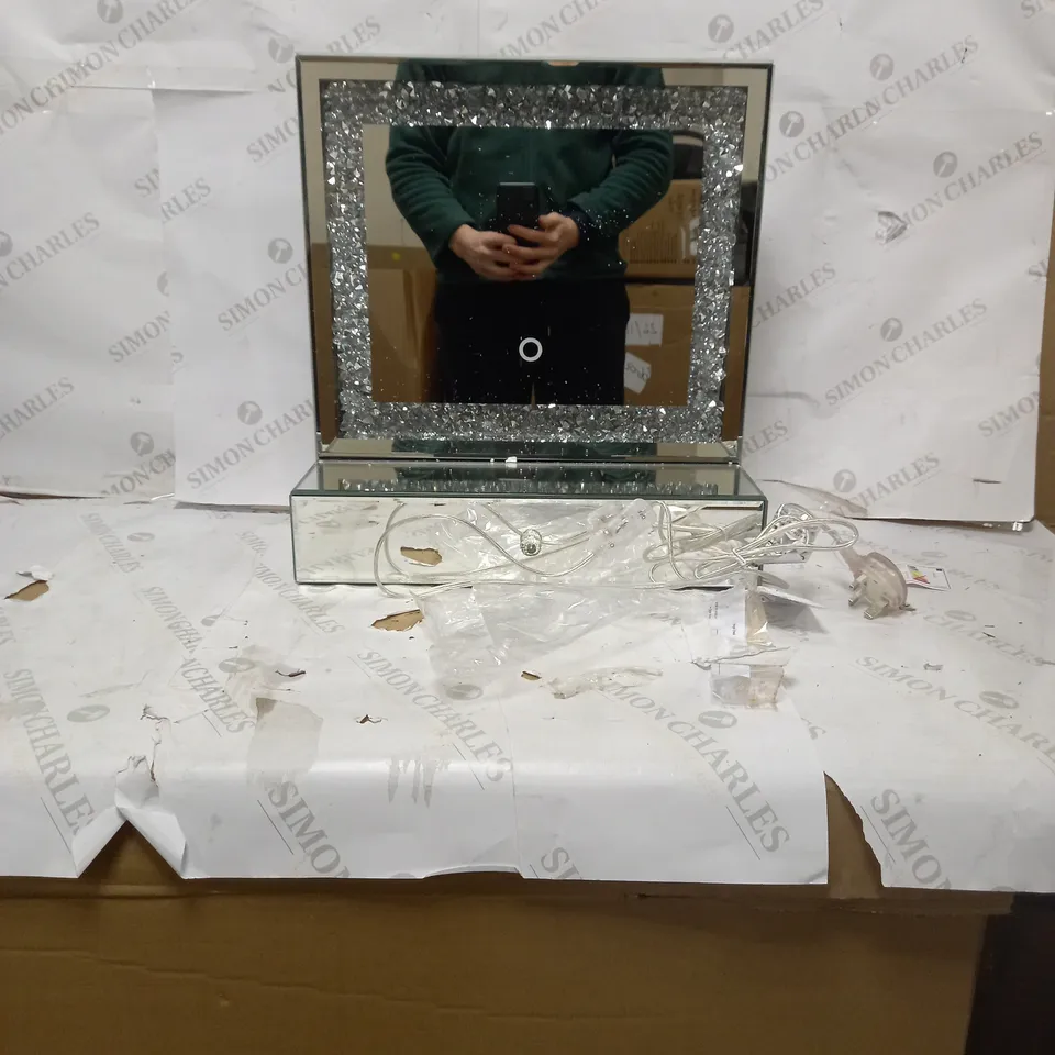 JULIEN MACDONALD LIGHT UP ENCAPSULATED CRYSTAL DRESSING TABLE MIRROR COLLECTION ONLY