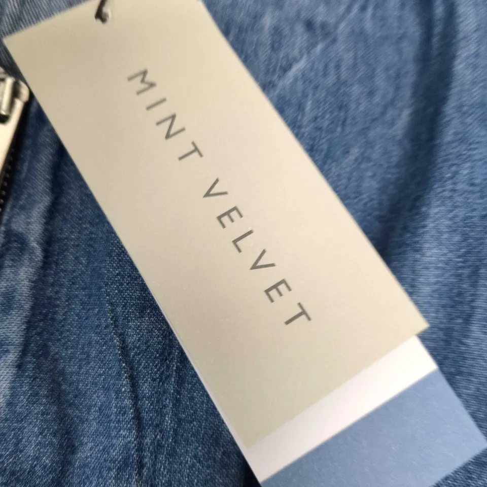 MINT VELVET ZIP FRONT DENIM JUMPSUIT – UK8 (EU36, US4)