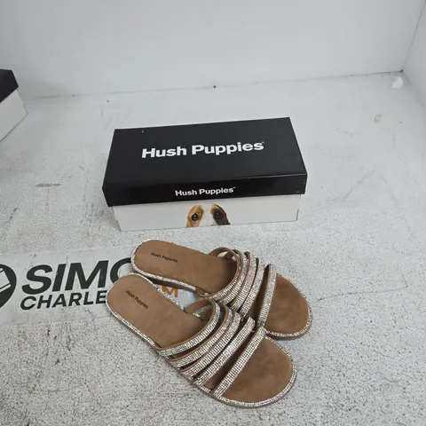 HUSH PUPPIES PARIS SLIDE SANDALS – WOMEN’S, UK7, TAN
