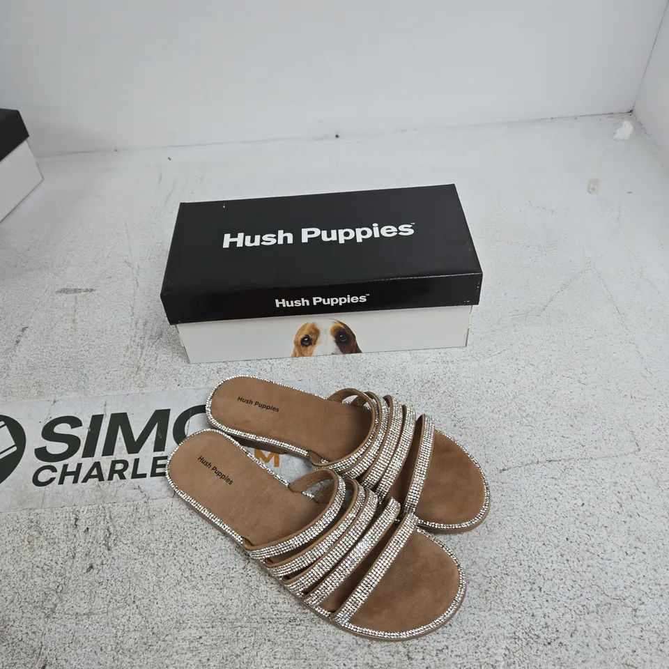HUSH PUPPIES PARIS SLIDE SANDALS – WOMEN’S, UK7, TAN