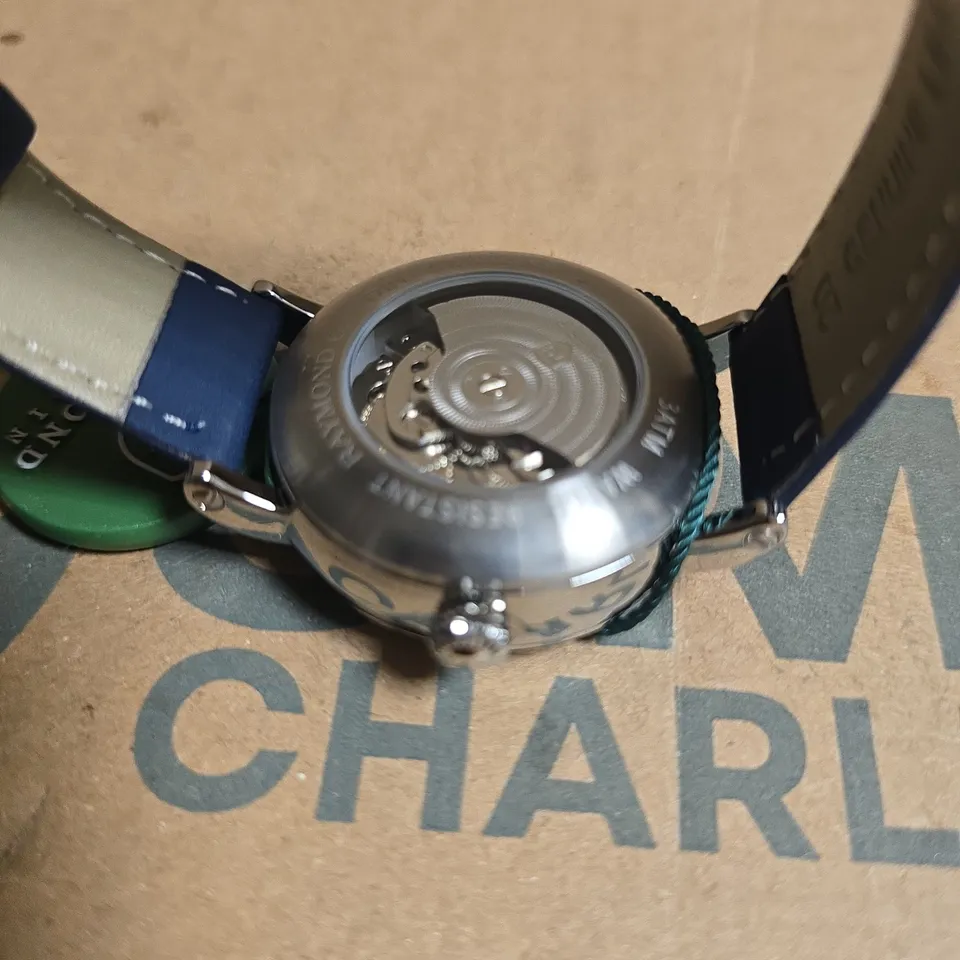 RAYMOND GAUDIN AUTOMATIC MECHANICAL WATCH WITH BLUE STRAP & FACE