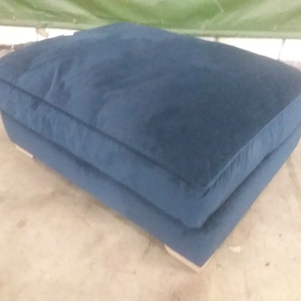 DESIGNER LOUNGE CO IMOGEN DARK BLUE FABRIC  FOOTSTOOL