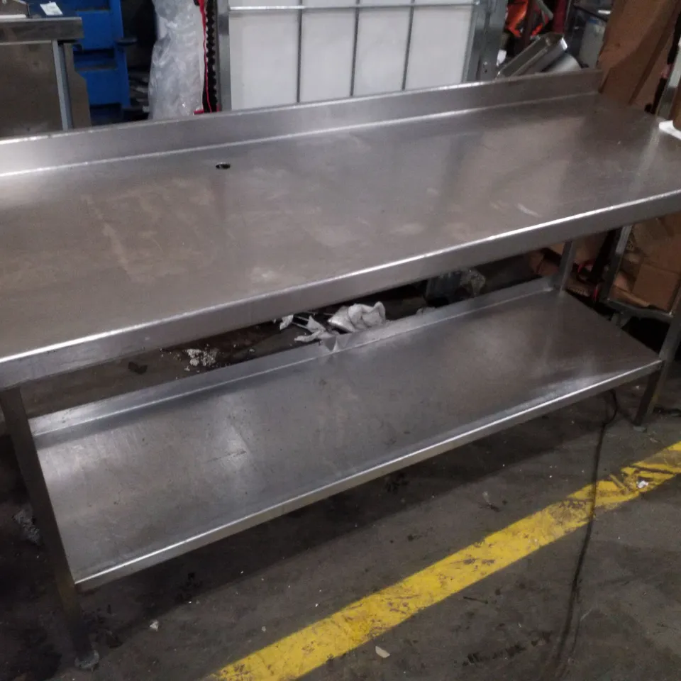 TWO-TIER STAINLESS STEEL WORK TABLE