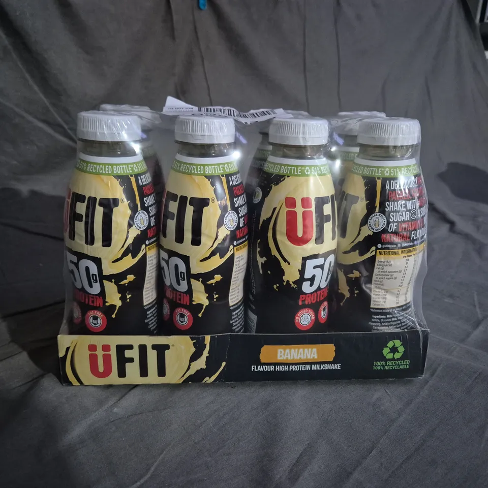 PACK OF 8 UFIT PRO BANANA HIGH PROTEIN MILKSHAKES