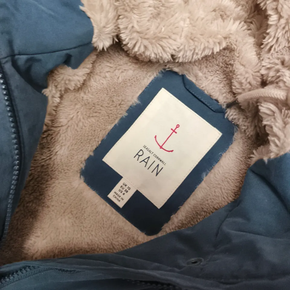 SEASALT CORNWALL RAIN LINED COAT IN UTILITY BLUE - UK 10