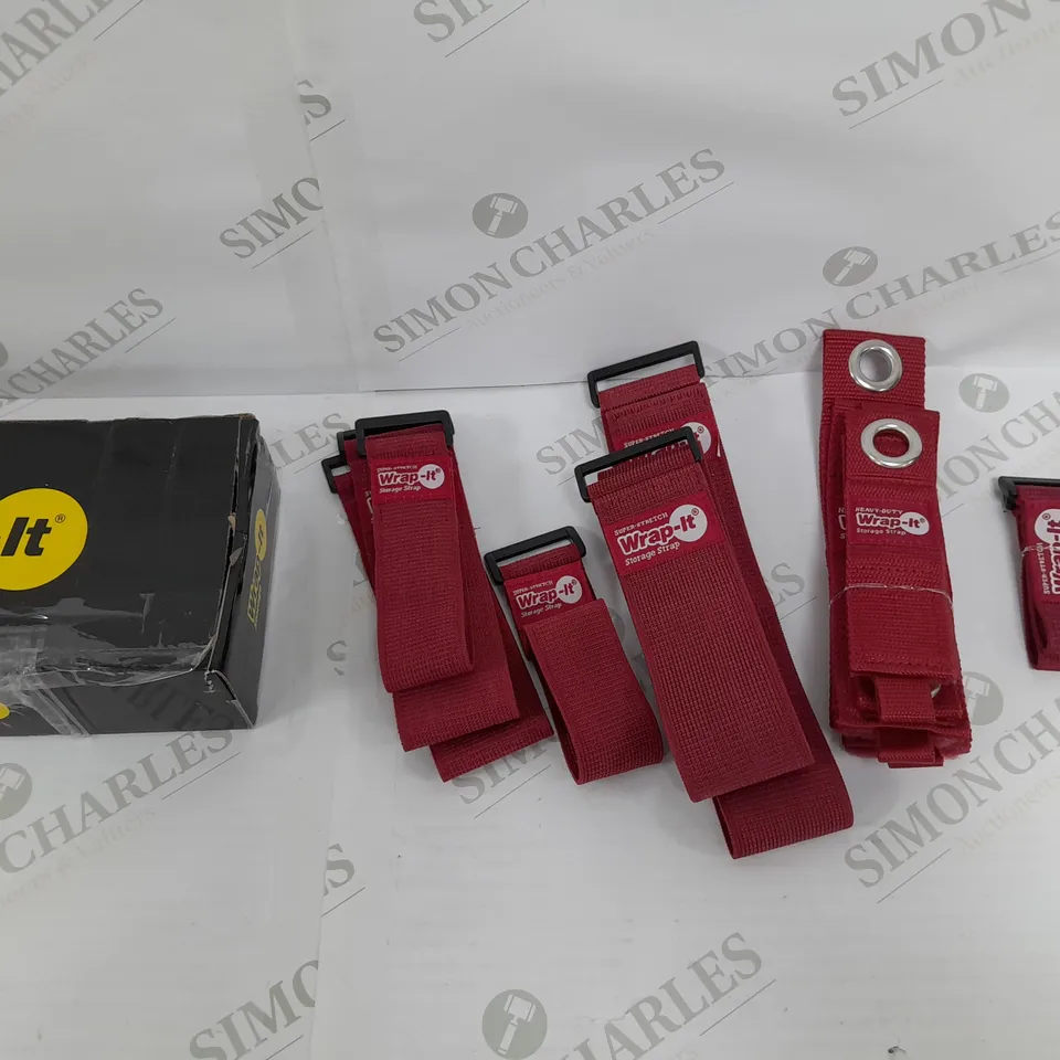 BOXED WRAP IT HEAVY DUTY STORAGE STRAPS - RED 