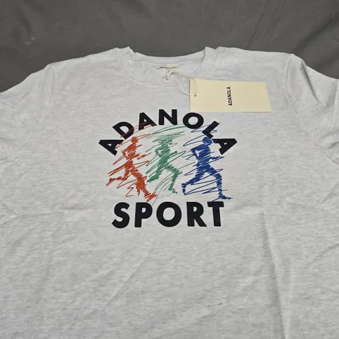 ADANOLA SPORT CAMPUS SHORT SLEEVE OVERSIZED T-SHIRT SIZE L