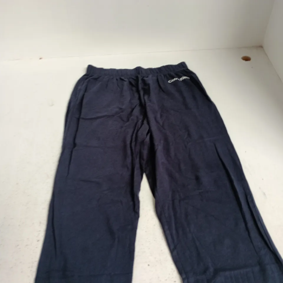 CALVIN KLEIN NAVY TROUSERS – SIZE S/P/CH (ELASTICATED WAIST) 