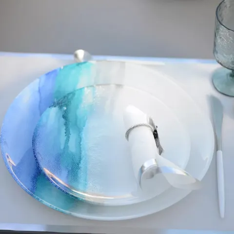 27CM GLASS DINER PLATE SET OF 6