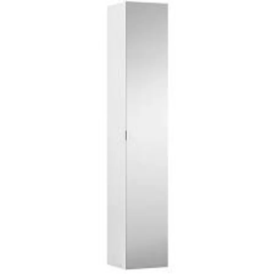 BOXED LAUFEN SPACE TALL CABINET WITH MIRRORED FRONT, LEFT OR RIGHT HINGED, 4 SHELVES
