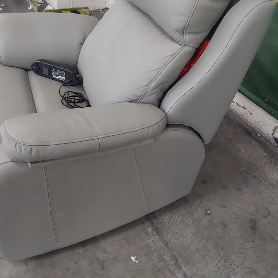 QUALITY BRITISH DESIGNER G PLAN KINGSBURY POWER RECLINING EASY CHAIR CAMBRIDGE GREY LEATHER 