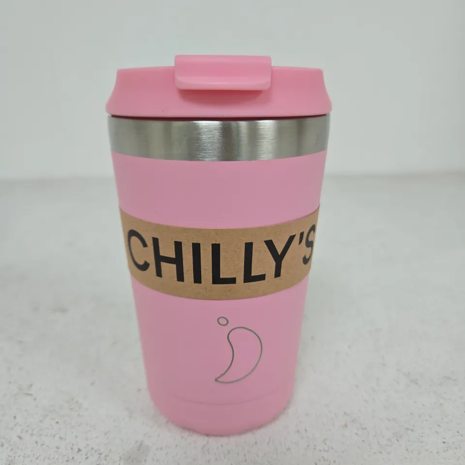 CHILLY'S ORIGINAL CUP 340ML PINK (12OZ) TRAVEL MUG