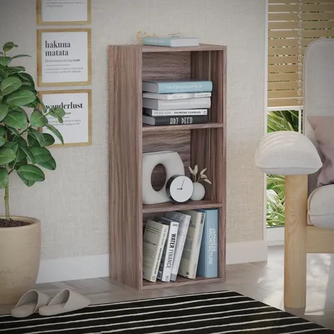 BOXEX BINEGAR 80CM H X 32CM W CUBE BOOKCASE - WALNUT (1 BOX)