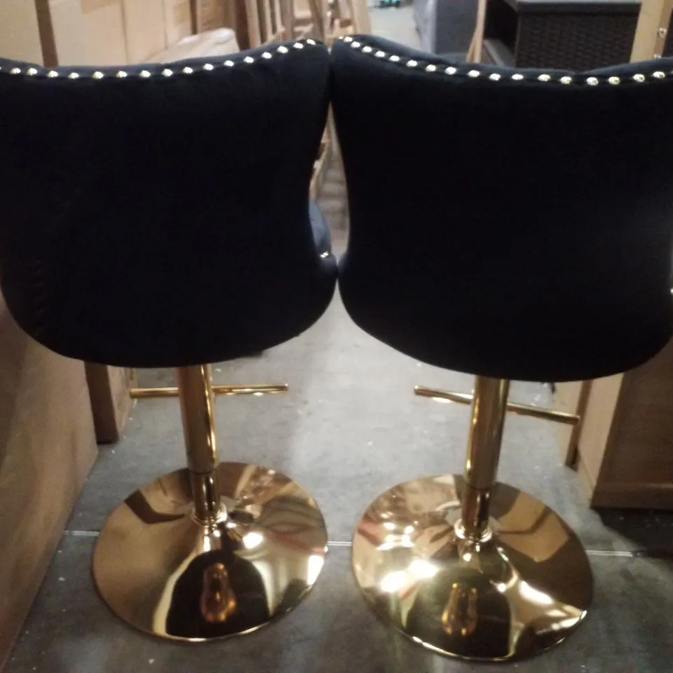 SET OF 2 PASCOLA SWIVEL ADJUSTABLE HEIGHT BAR STOOLS KITCHEN BARSTOOLS - BLACK