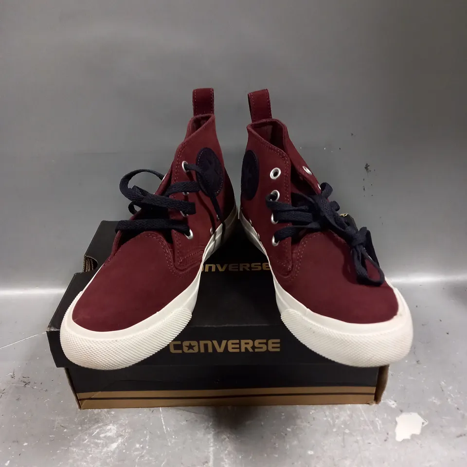 BOXED PAIR OF CONVERSE MAROON TRAINERS - 5