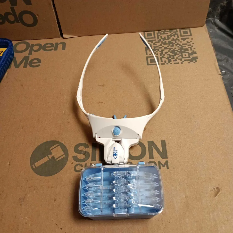 VISIONAID HEAD-MOUNTED MAGNIFIER AID WITH CARRY CASE & ACCESSORIES