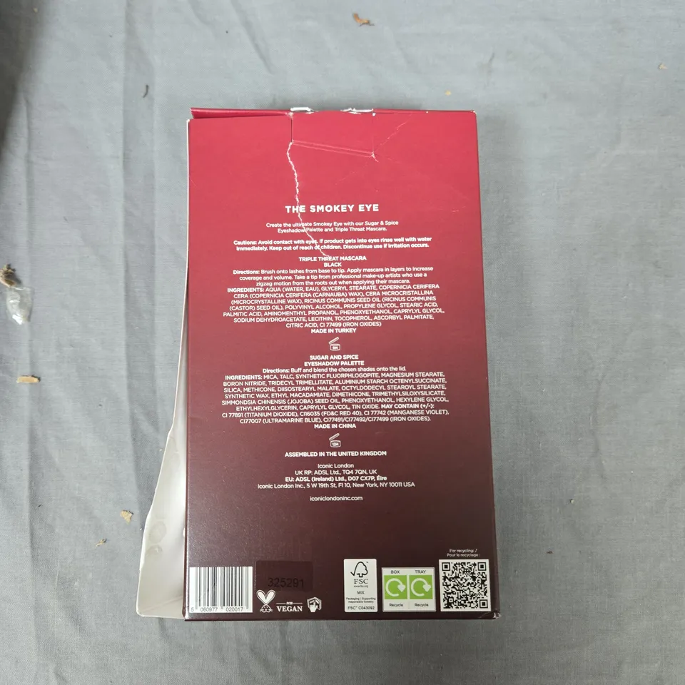 ICONIC LONDON THE SMOKEY EYE BOXED SET – SUGAR & SPICE EYESHADOW PALETTE + TRIPLE THREAT MASCARA