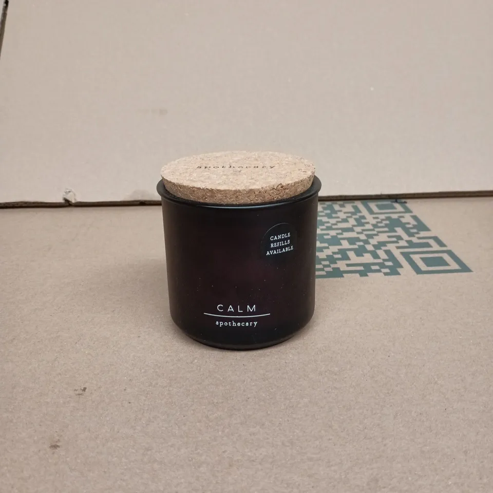M&S CALM APOTHECARY CANDLE – BLACK JAR WITH CORK LID