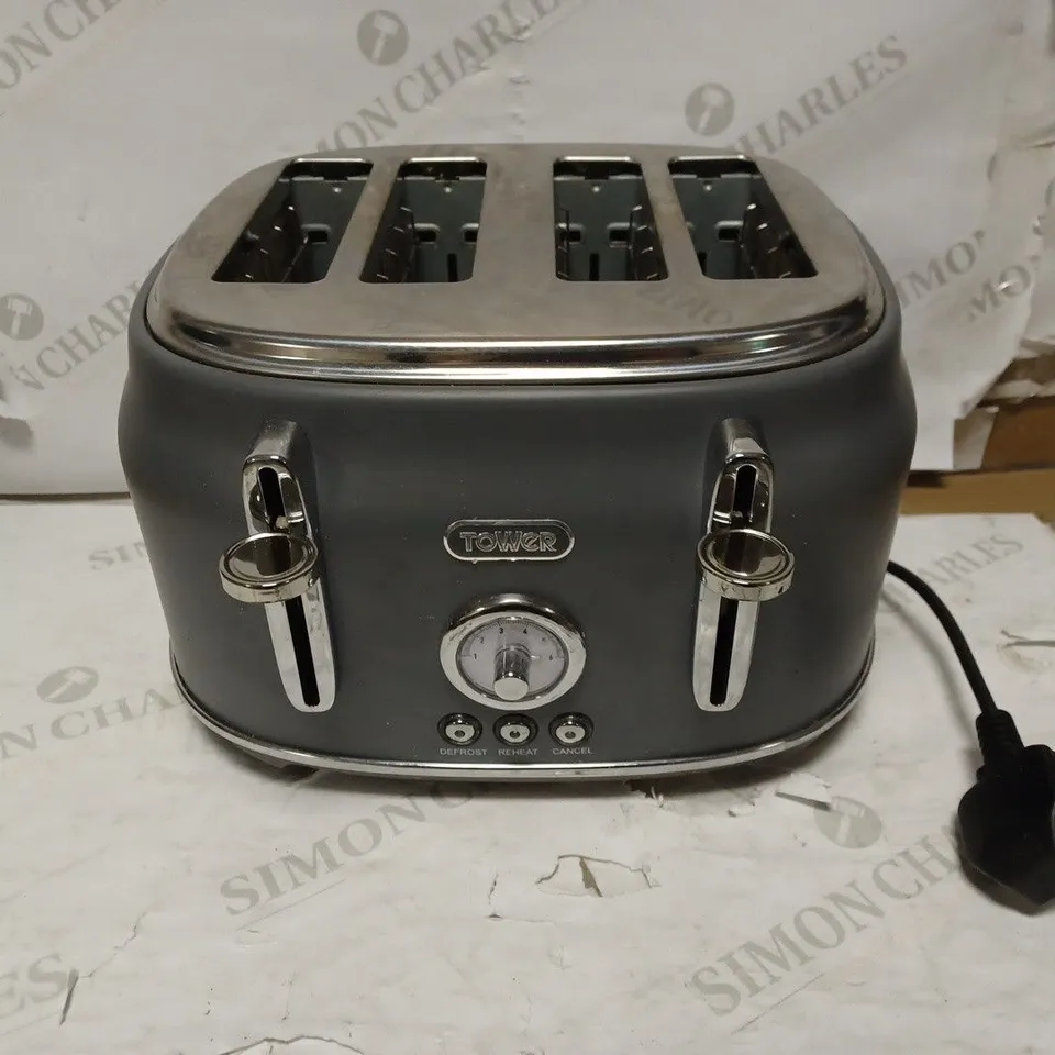 TOWER T20065GRY RENAISSANCE 4 SLICE TOASTER