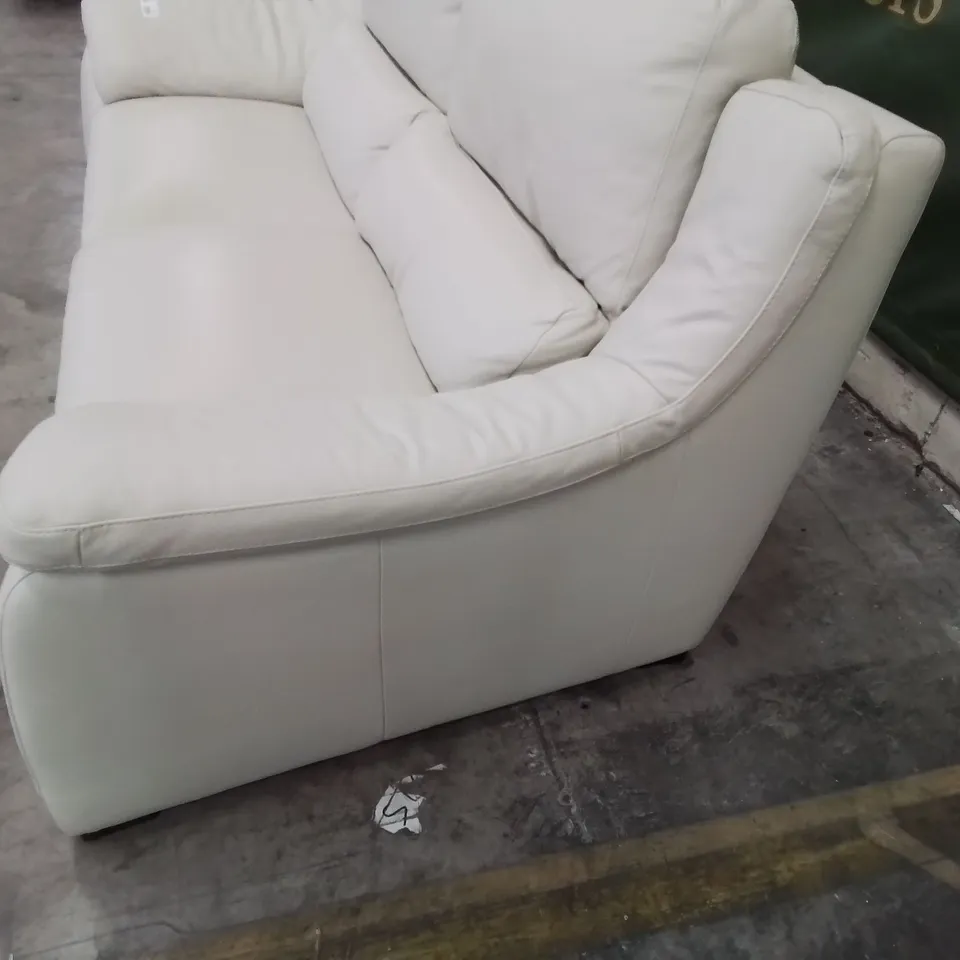 QUALITY ITALIAN DESIGNER DEGANO THREE SEATER SOFA CREAM LEATHER 