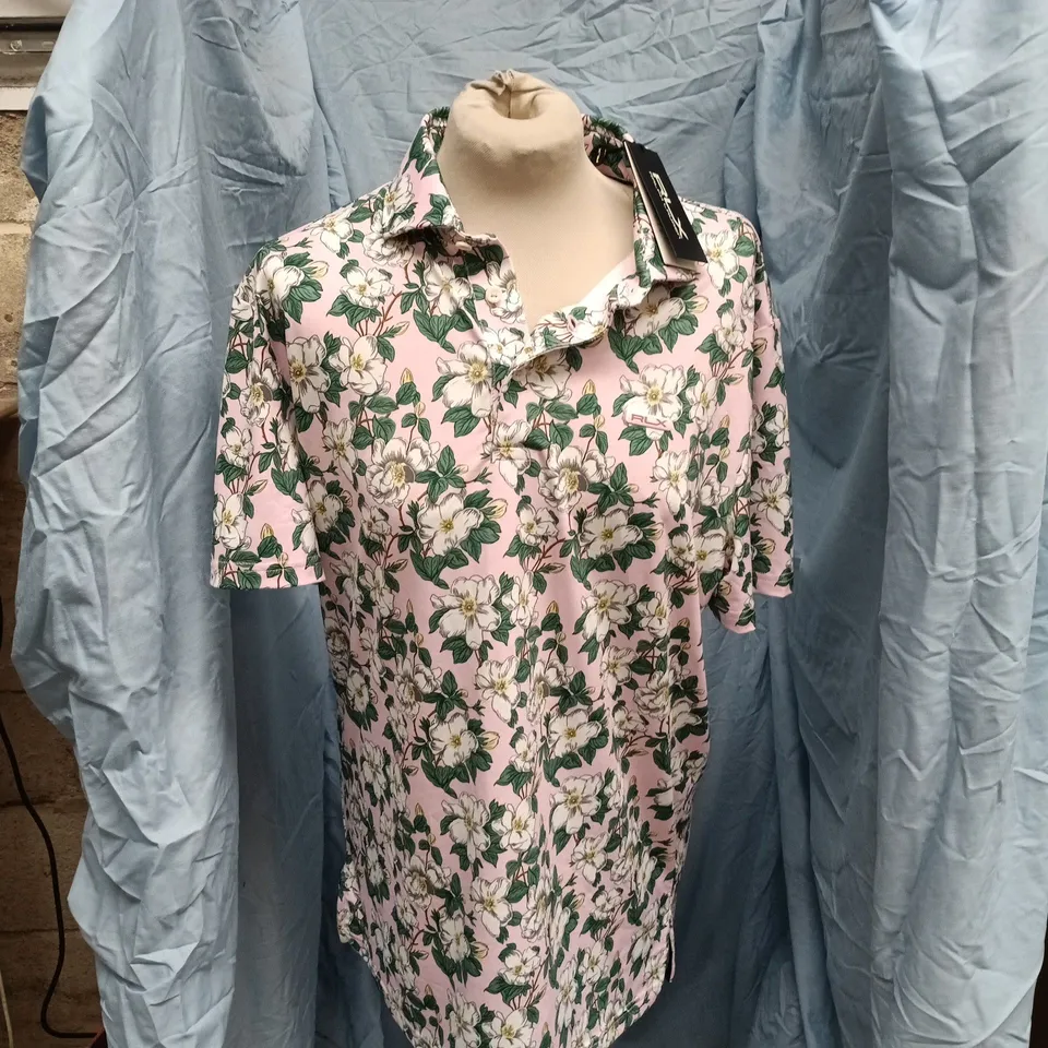 RLX RALPH LAUREN PINK FLORAL PATTERN CONCEPT 1 TOP MEDIUM TAGGED