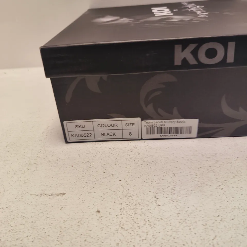 KOI TEAM JACOB MILITARY BOOTS – BLACK, UK 8
