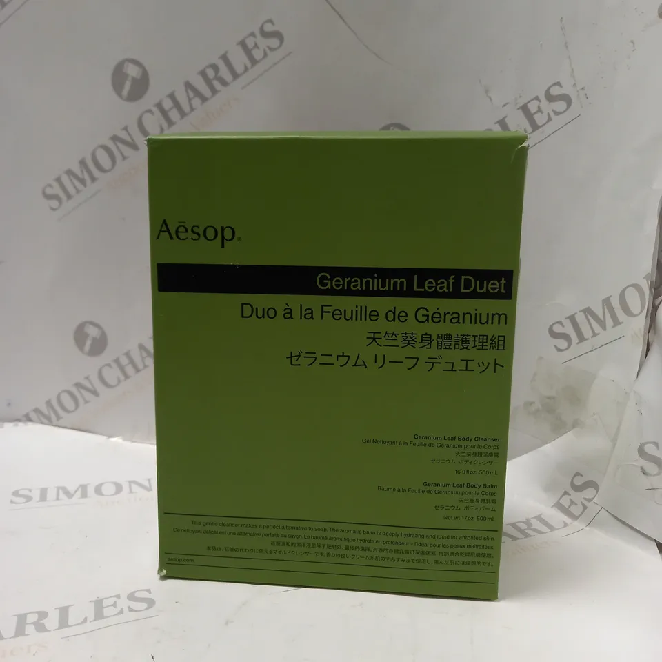 BOXED AESOP GERANIUM LEAF DUET 500ML