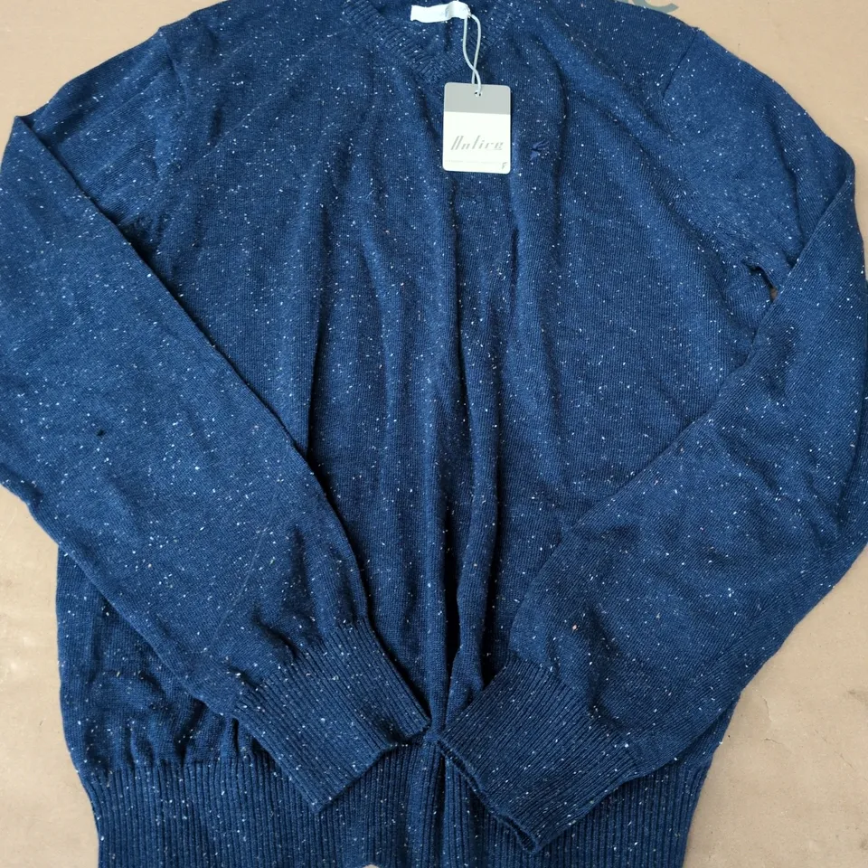 ONFIRE NAVY BLUE SPECKLED KNIT JUMPER – SIZE XXL
