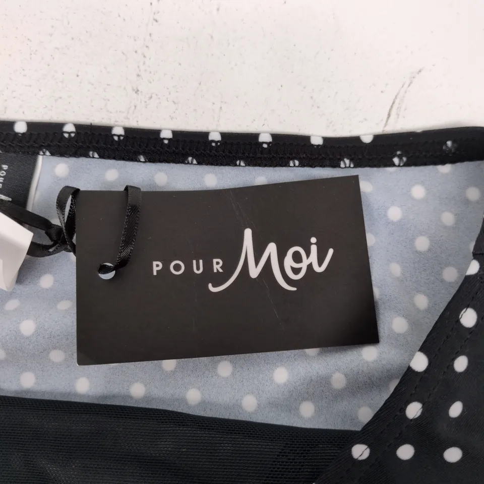 POUR MOI SICILY HIGH-WAIST TUMMY-CONTROL BRIEF – BLACK/WHITE POLKA DOT, UK 14